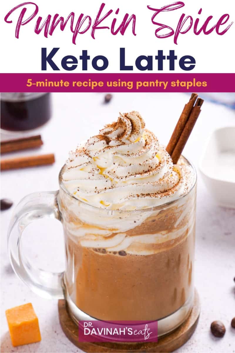 pinterest image for keto pumpkin spice latte