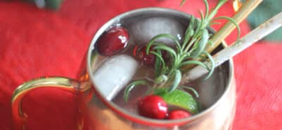 Keto Cranberry Moscow Mule in a cup