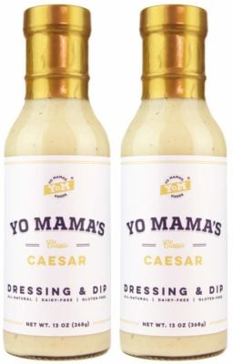 Two bottles of Yo Mama Caesar Dressing