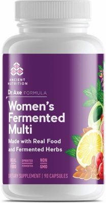 A bottle of Women's Fermented Digestive Support Supplement