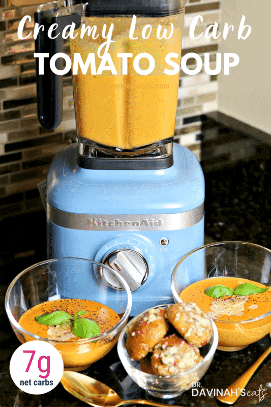 Easy Creamy Keto Tomato Soup Recipe [+VIDEO] Dr. Davinah's Eats