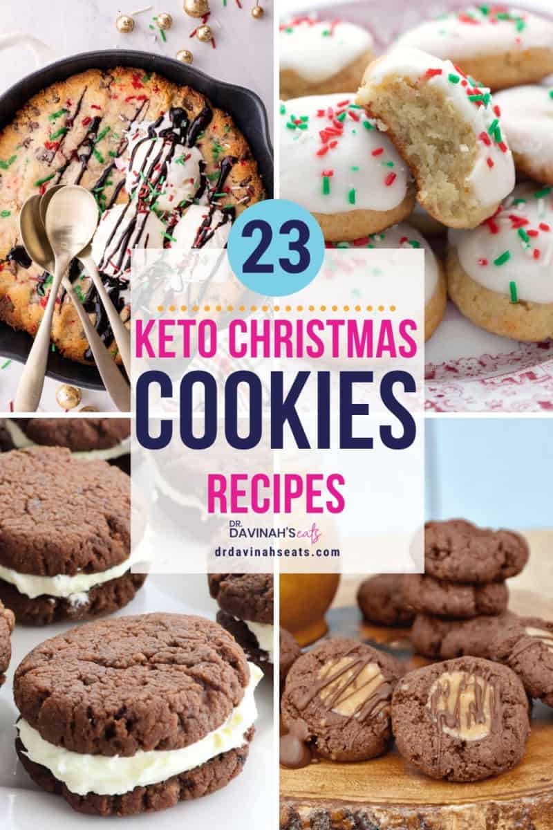 pinterest image featuring 23 keto Christmas cookies recipes