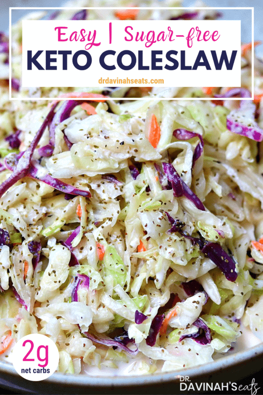 Pinterest image for Keto Coleslaw