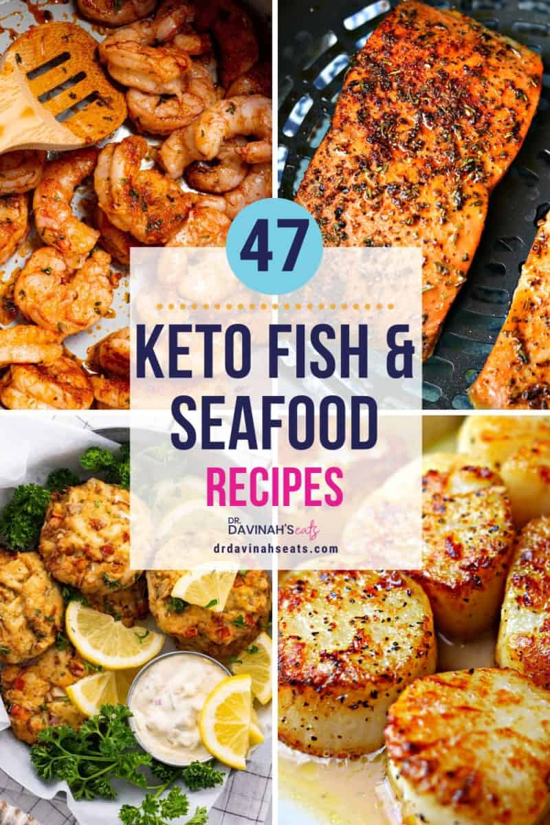 pinterest image for keto fish and seafood recipes