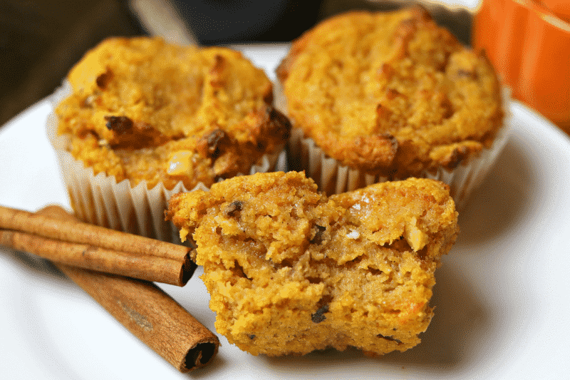 Keto Pumpkin Spice Muffins close-up