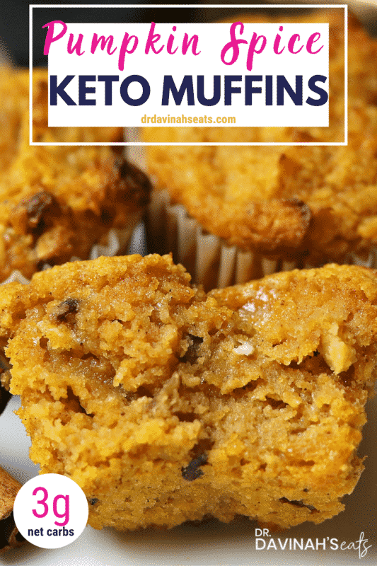 Pinterest image for Low Carb Pumpkin Muffins