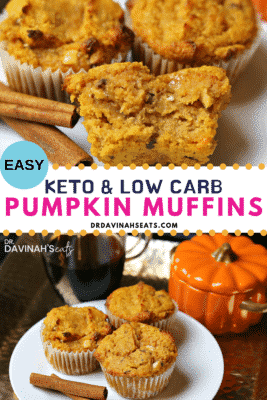 Low Carb & Keto Pumpkin Spice Muffins Recipe - Dr. Davinah's Eats