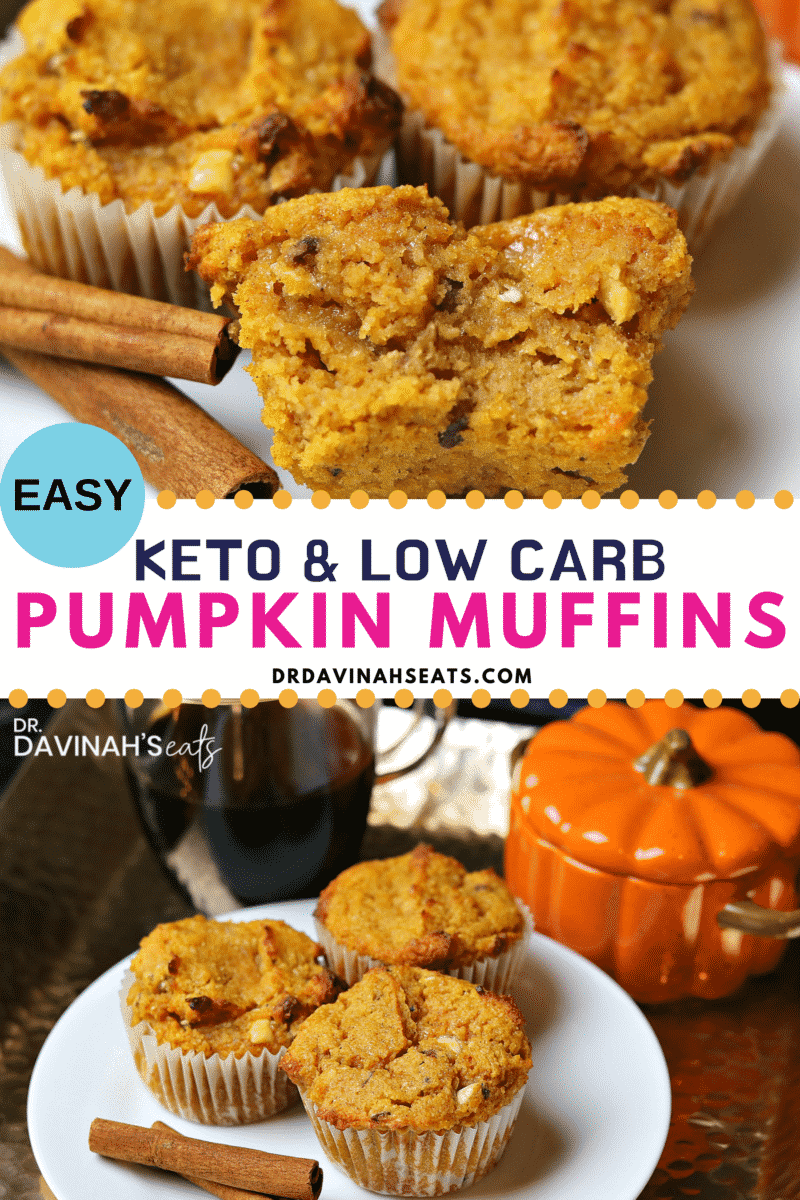 Pinterest image for Keto Pumpkin Muffins