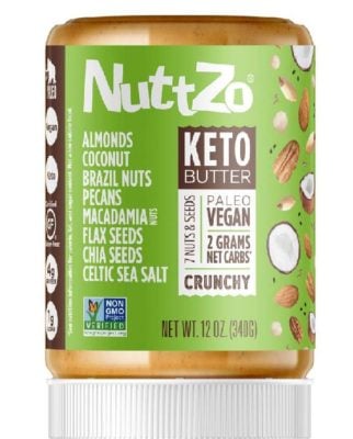 A jar of Nuttzo brand Keto Butter