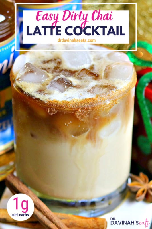 Pinterest image for Dirty Chai Latte cocktail