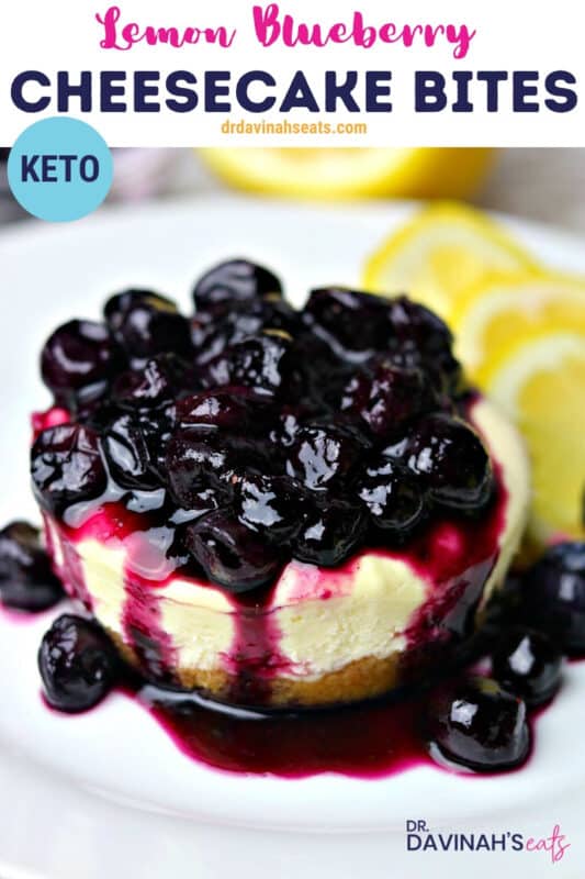 pinterest image for keto lemon blueberry cheesecake bites