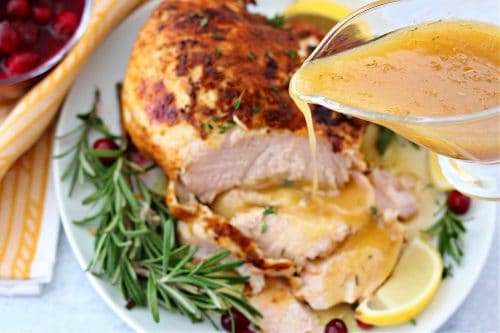 pressure cooker turkey breast with pan drippings gravy