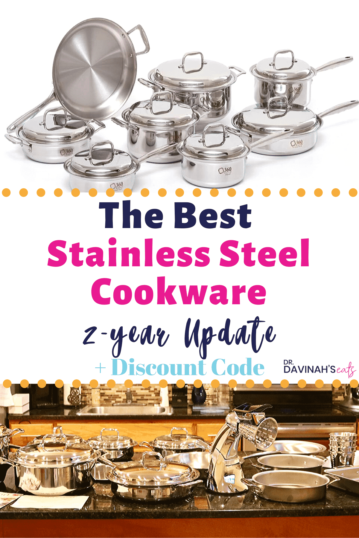 A Pinterest image for the Best Stainless Steel Cookware