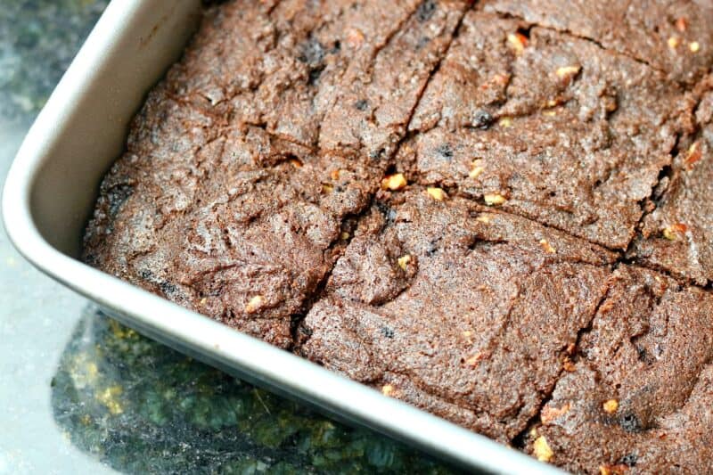 coconut flour brownies in a pan