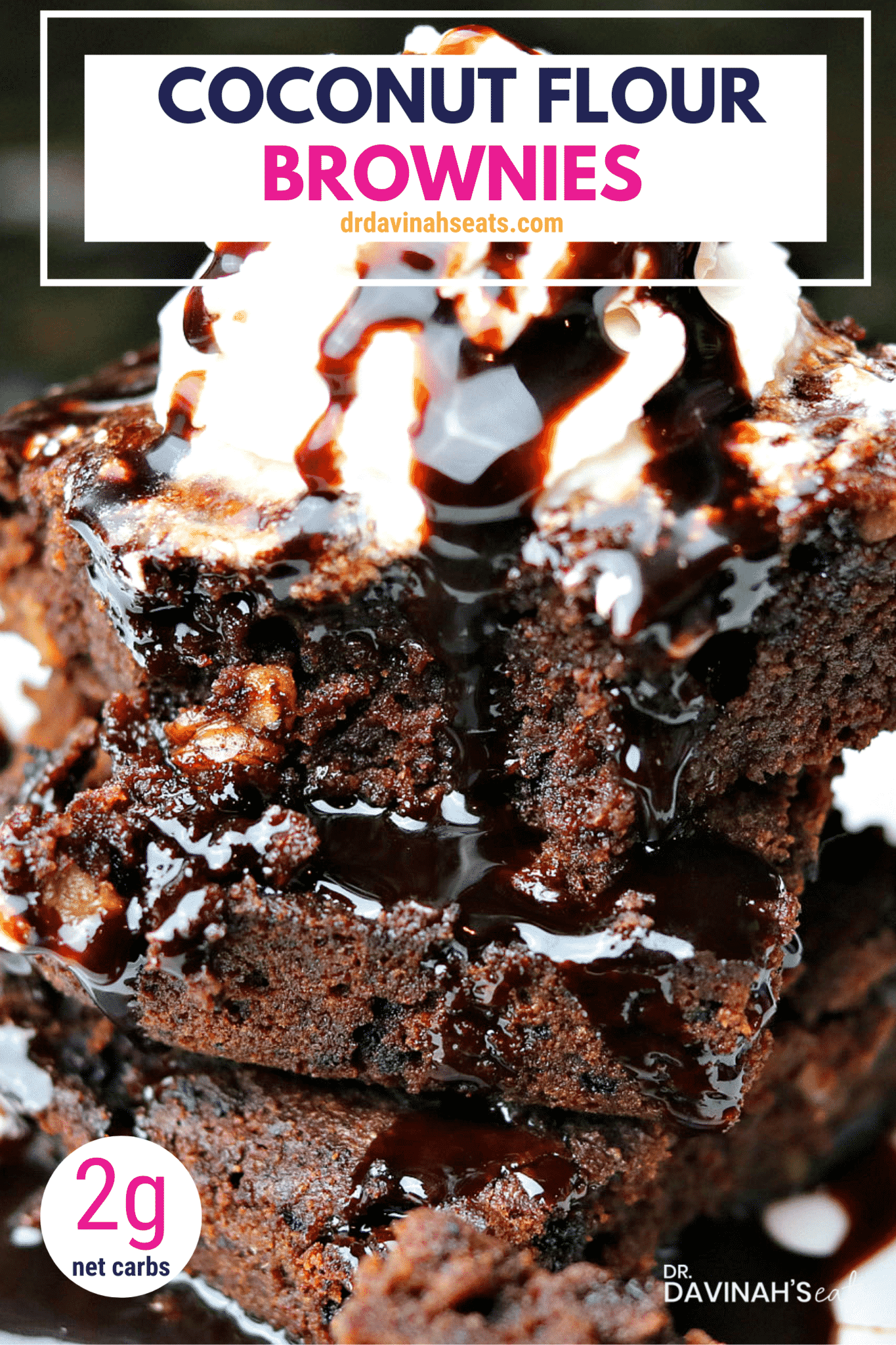Pinterest image for keto coconut flour brownies recipe