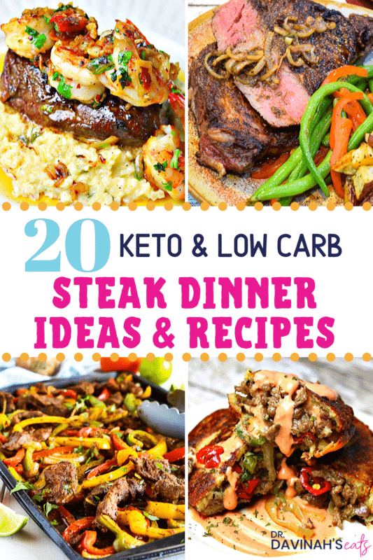 Pinterest image for Keto Steak Dinner Recipes