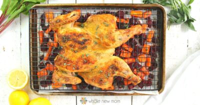 spatchcock chicken on a sheet pan
