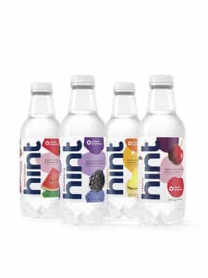 Four bottles of Hint Fruit Infused Water