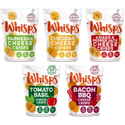 5 bags of Whisps 100% cheese crackers