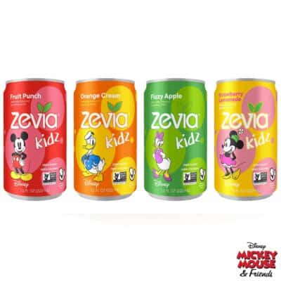 4 cans of Zevia Kidz naturally sweetened alternatives to soda for kids