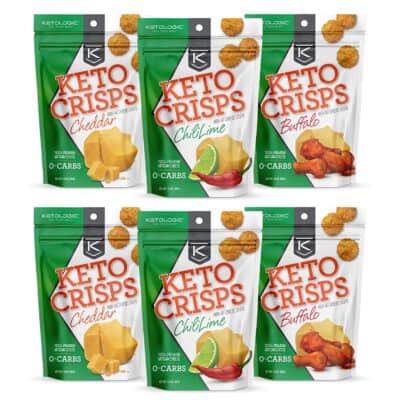 6 bags of Keto Crisps 100% cheese crackers