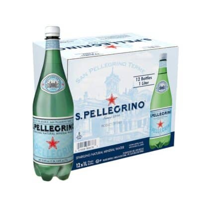 A package of S.Pellegrino Sparkling Water with one bottle ready to drink