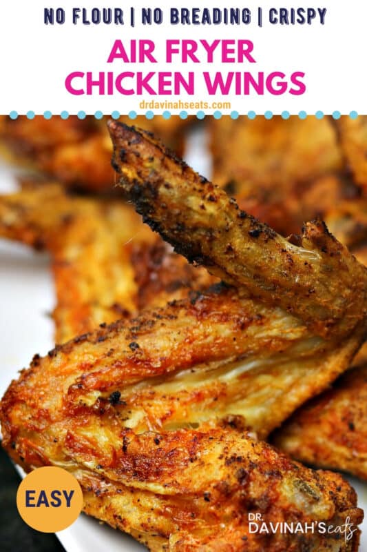 air fryer fried chicken wings Pinterest Image