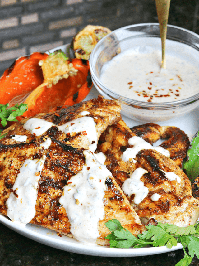 Cast Iron Grilled Chicken on a plate