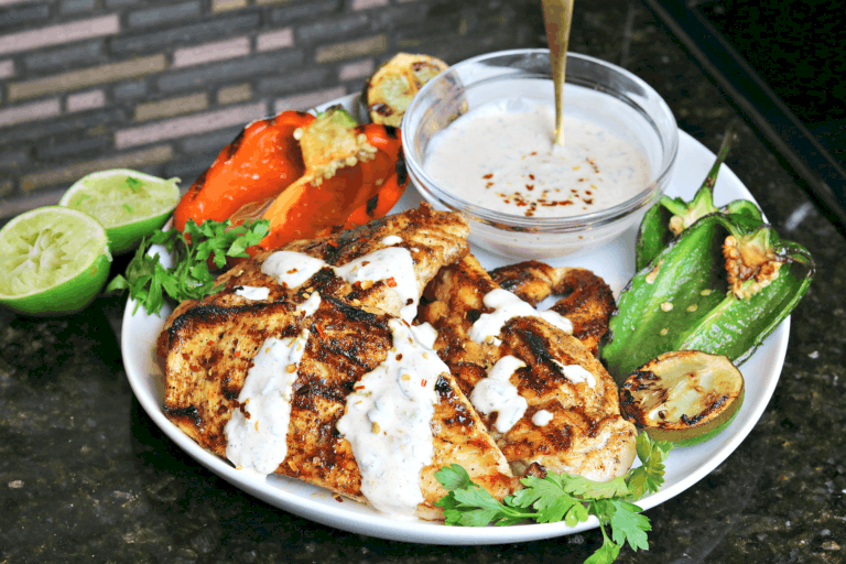 Easy Cast Iron Grilled Chicken with Cilantro Lime Sauce Dr. Davinah's