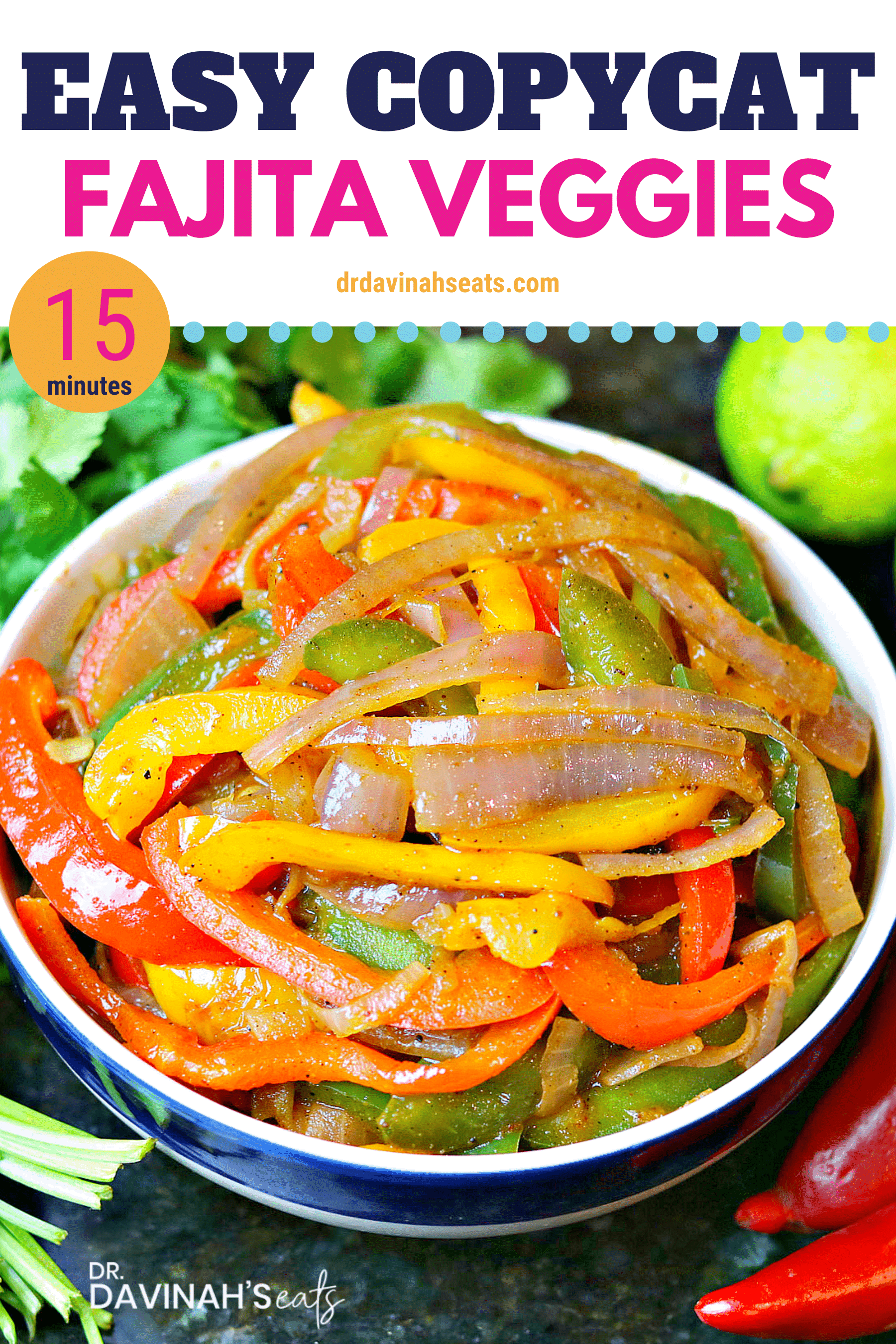 Pinterest image for Fajita Vegetables