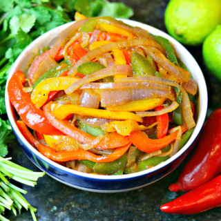 fajita vegetables in a bowl