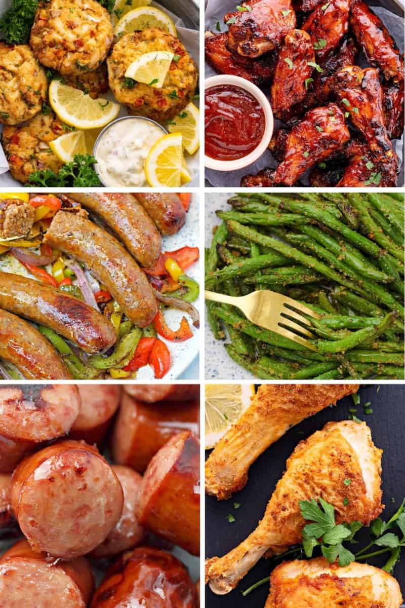 photos of six quick and easy keto air fryer recipes