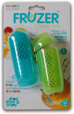 Two drink pods (for infusing water with fresh fruit) in their package.