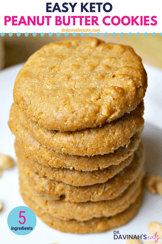 Pinterest image for Keto Peanut Butter Cookies