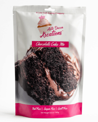 One package of Keto Queen Kreations chocolate cake mix