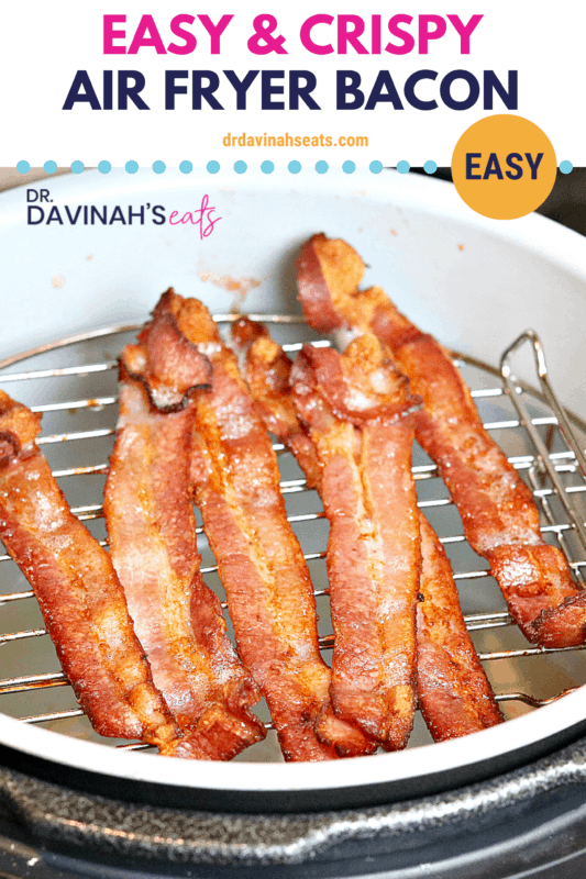 pinterest photo for air fryer bacon