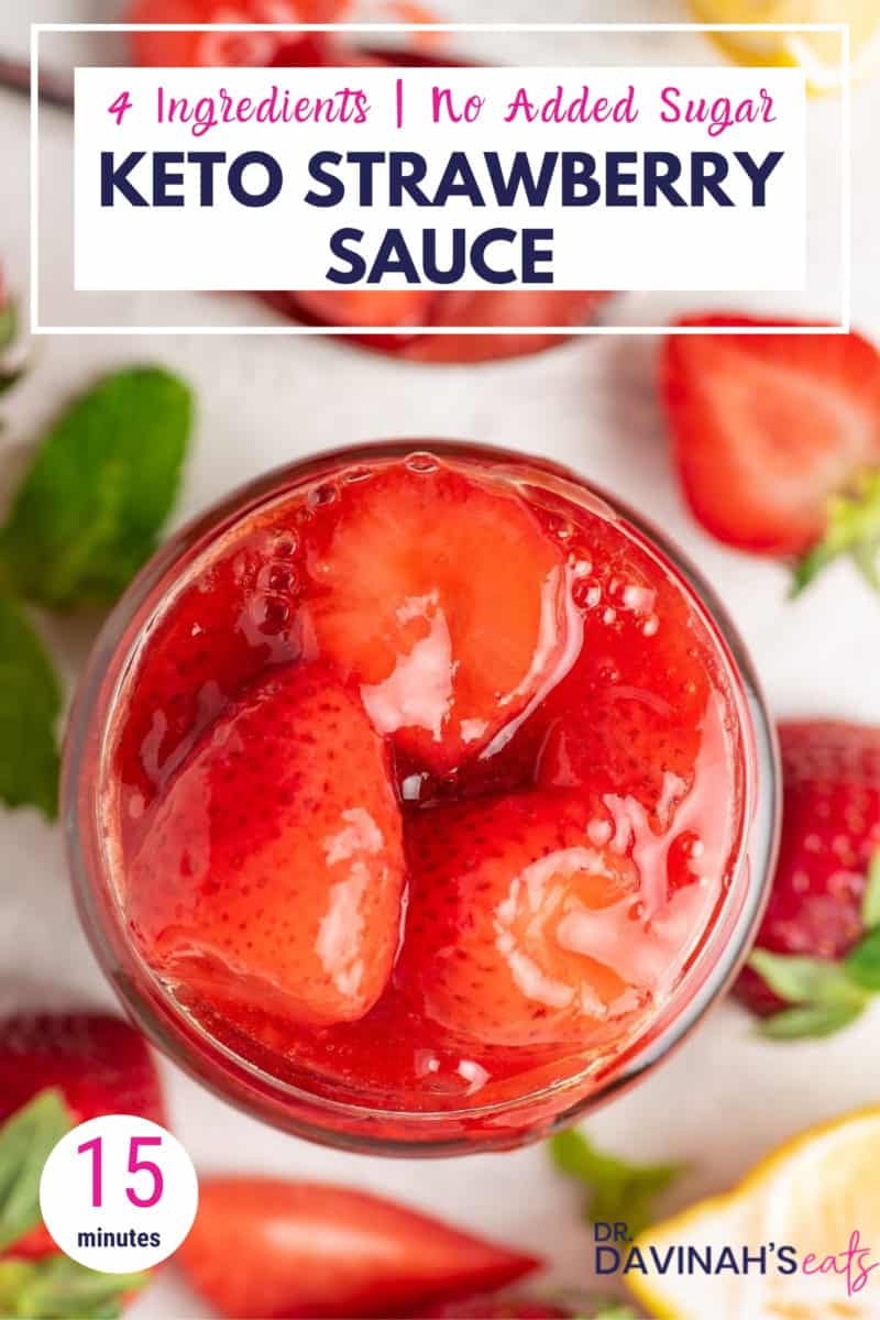 pinterest image for keto strawberry sauce