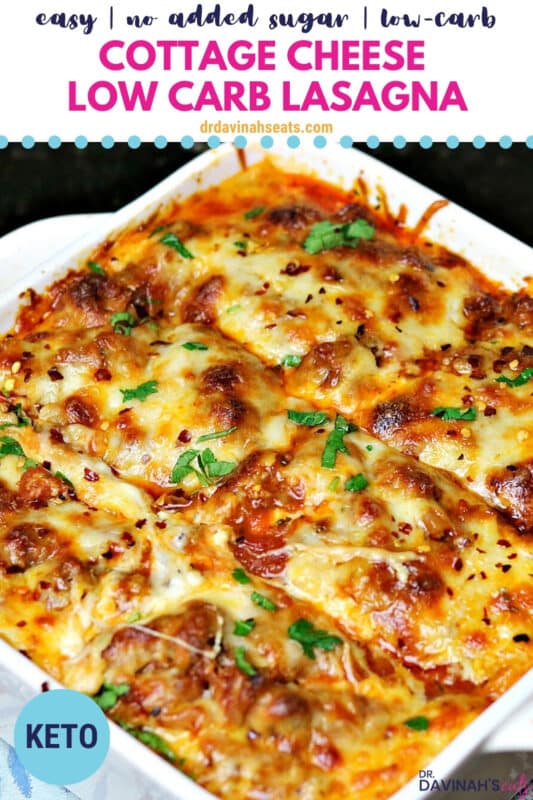 Pinterest Image for cottage cheese lasagna