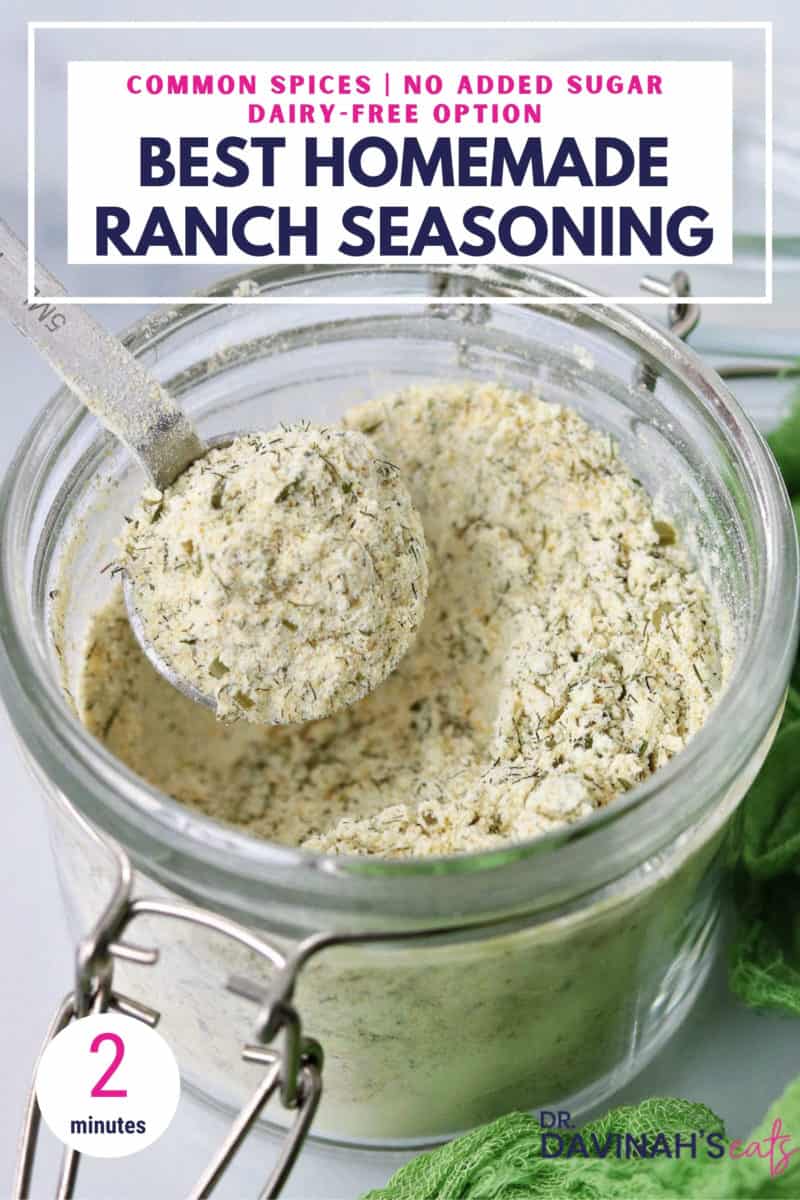 pinterest image for the best homemade ranch seasoning