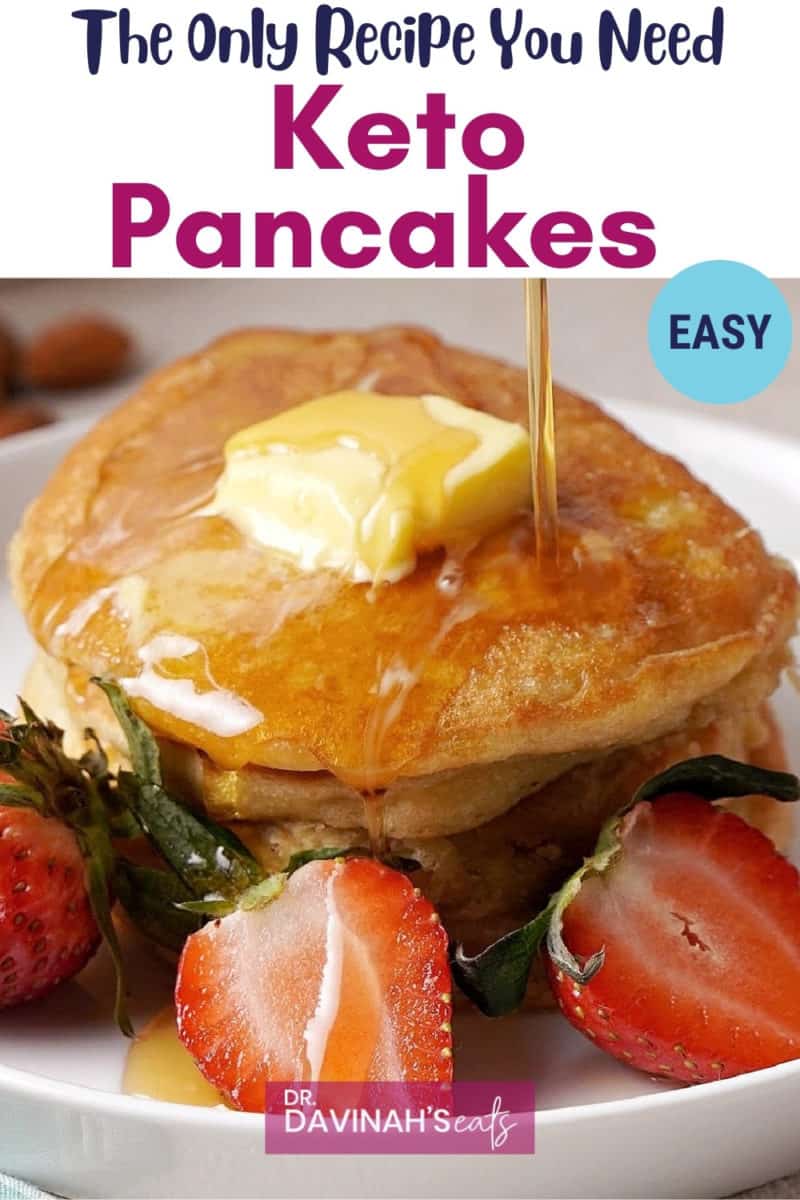 pinterest image for keto pancakes recipe