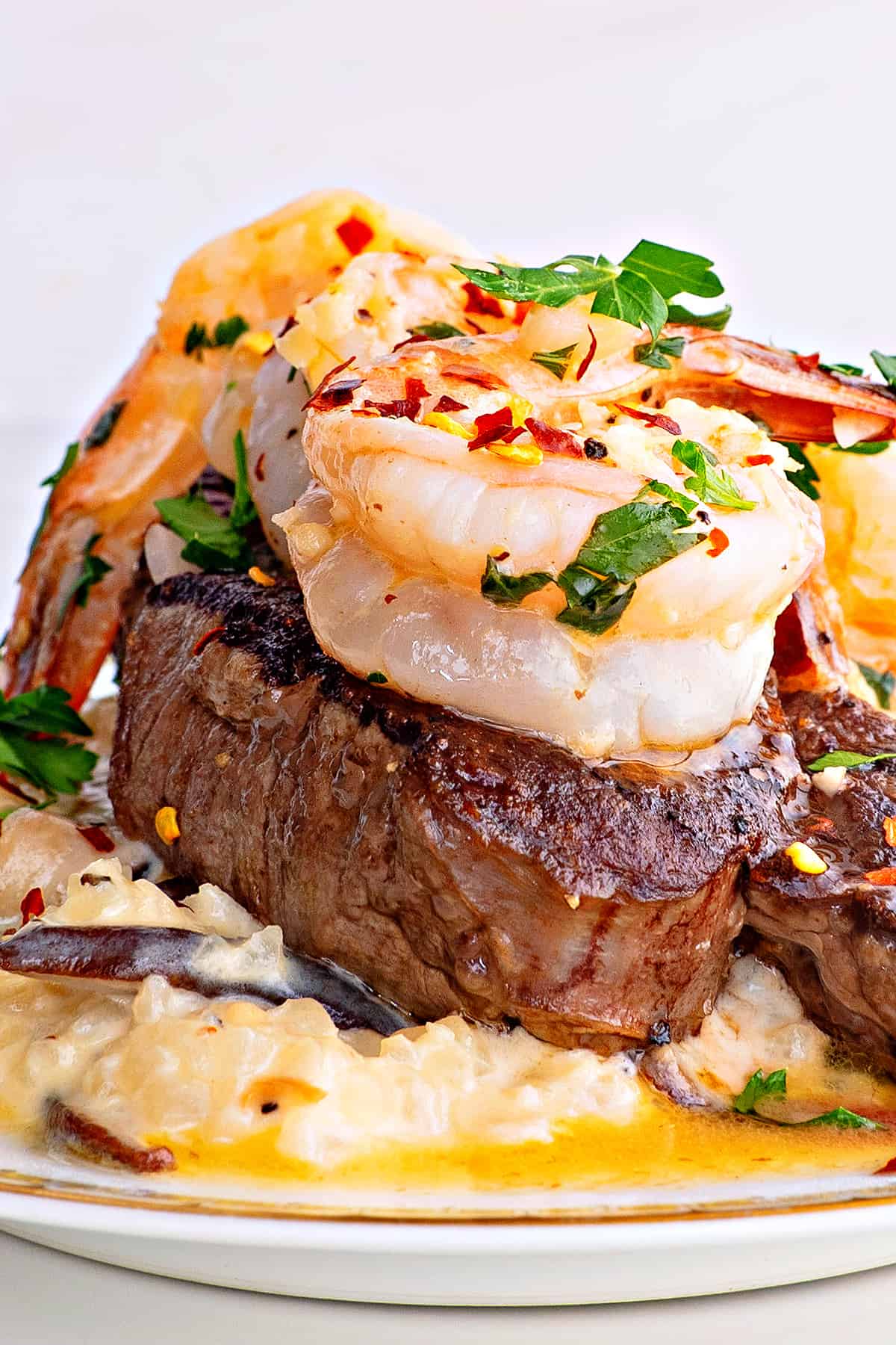 surf and turf recipe on a plate