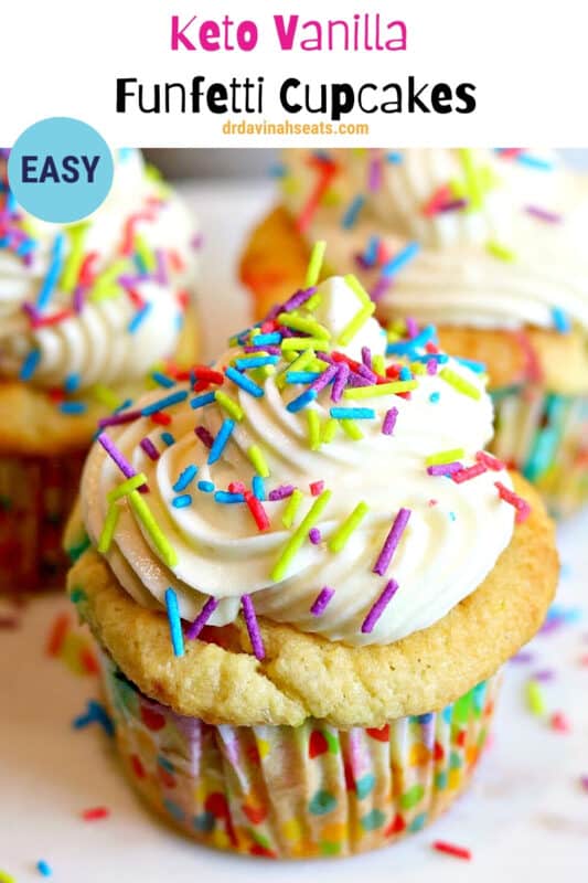 pinterest image for keto cupcakes