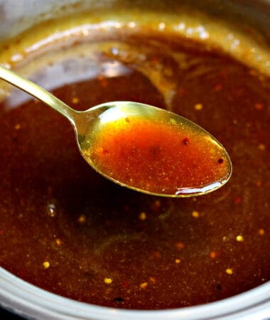 sugar-free teriyaki sauce in a pot