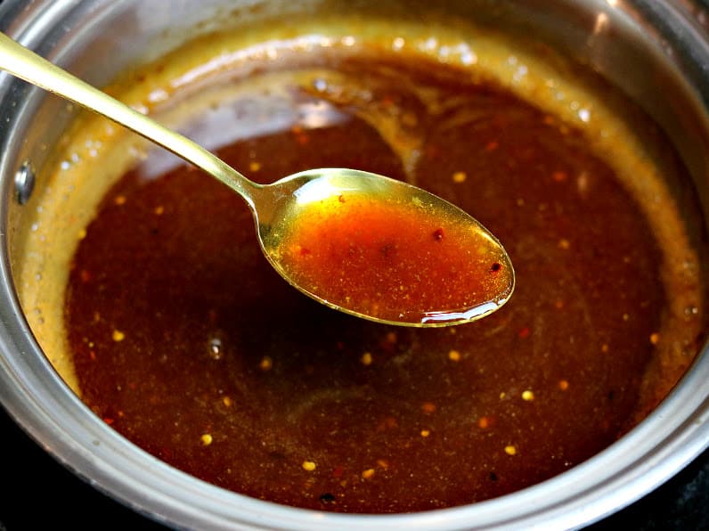 sugar-free teriyaki sauce in a pot
