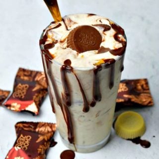 One glass of Keto Peanut Butter Cup Blizzard