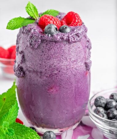 A glass of Mixed Berry Smoothie