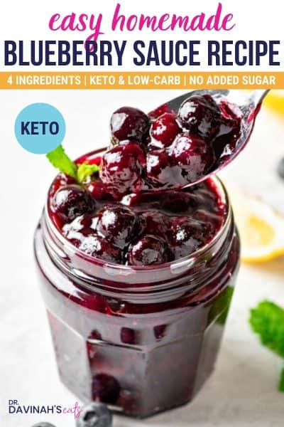 pinterest image for keto blueberry sauce