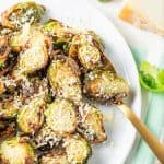 One plate of air-fried Brussels sprouts
