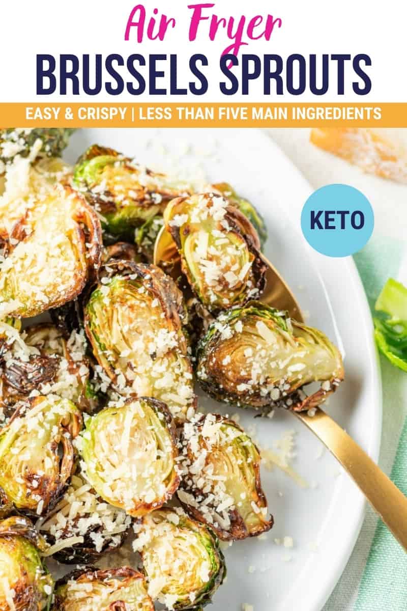pinterest image that says Air Fryer Brussels sprouts