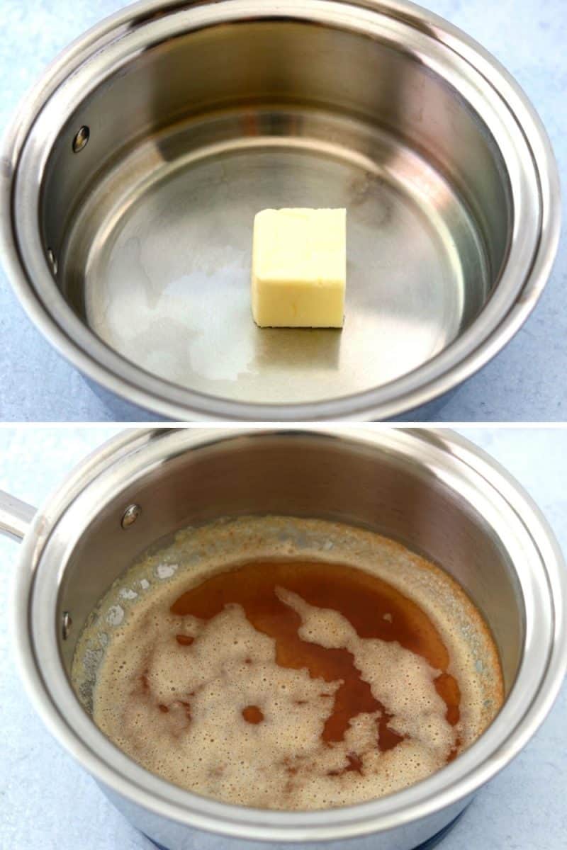 comparison of regular butter and browned butter